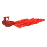 Cumpara ieftin Ornament brad Craciun Paun rosu 30x9x9 cm