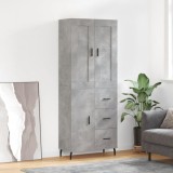 vidaXL Dulap &icirc;nalt, gri beton, 69,5x34x180, lemn compozit
