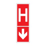 Indicator hidrant interior - semn PSI cu săgeată &icirc;n jos