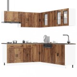 Set de dulapuri de bucătărie 11 piese &bdquo;Porto&rdquo; Lemn vechi lemn