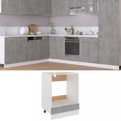 vidaXL Dulap pentru cuptor, gri beton, 60 x 46 x 81,5 cm, PAL foto