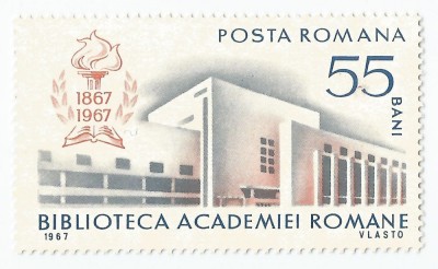 Rom&amp;acirc;nia, LP 656/1967, Centenarul Bibliotecii Academiei Rom&amp;acirc;ne, MNH foto