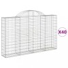 Cosuri gabion arcuite 40 buc, 200x30x120/140cm, fier galvanizat