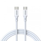 Cablu Date si Incarcare USB-C - USB-C BWOO X282, 60W, 1m, Alb, Universal