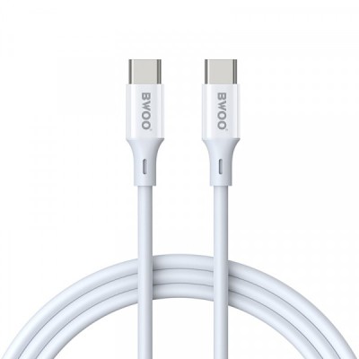 Cablu Date si Incarcare USB-C - USB-C BWOO X282, 60W, 1m, Alb foto