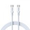 Cablu Date si Incarcare USB-C - USB-C BWOO X282, 60W, 1m, Alb