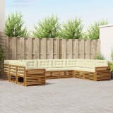 vidaXL Seturi de canapele 9 pcs Natural și Crem Lemn Solid de Acacia 3374135