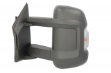 Oglinda exterioara Citroen Jumper 06-/14-; Fiat Ducato 06-/14-; Peugeot Boxer 06-/14-; stanga, manuala, ECE, carcasa neagra, convexa, cromata, 8 gaur