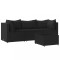 Set mobilier relaxare gradina 4 piese cu perne poliratan negru