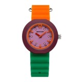 Ceas Copii Sanda 9108 Portocaliu-Verde &ndash; Design Fashion, Analog, Rezistent la Apă 3ATM