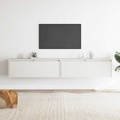 vidaXL Dulapuri de perete 2 buc., alb, 100x30x35 cm, lemn masiv de pin 813468
