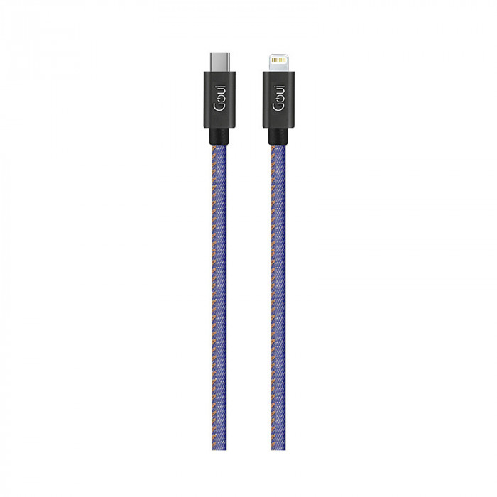 Cablu Date si Incarcare USB Type-C la Lightning Goui Fashion, 1 m, Bleumarin G-FASHIONC94JB