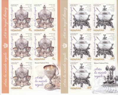 ARTA LA MESELE REGALE,MINICOLI CU 5 T +1 V,Lp.2165c,2017, MNH ** ROMANIA. foto