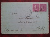 1928-15 iunie-Scrisoare francata-Paris-Iasi-RAR, Circulata, Printata