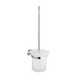 Perie WC Bisk Go 07027, suspendat, metal + sticla mata, 11.5 x 36 x 13.5 cm