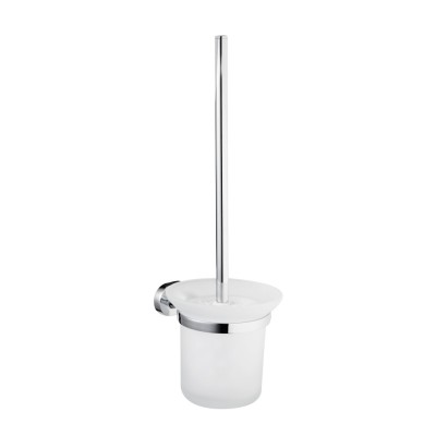 Perie WC Bisk Go 07027, suspendat, metal + sticla mata, 11.5 x 36 x 13.5 cm foto