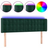 Cumpara ieftin Tablie de pat cu LED, verde inchis, 147x16x78/88 cm, catifea