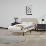 Pat tapitat Porvoo catifea 90x200 cm bej [en.casa] HausGarden Leisure