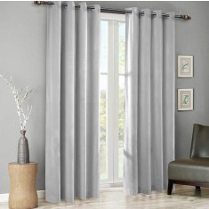 Draperie din catifea cu inele albe, Madison, 150x225 cm, densitate 700 g/ml, Cloud, 1 buc