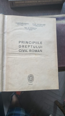 PRINCIPIILE DREPTULUI CIVIL ROMAN - I. ROSETTI BALANESCU foto