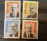 ROMANIA 1961 LP 515 OAMENI DE STIINTA ROMANI, serie MNH, Nestampilat