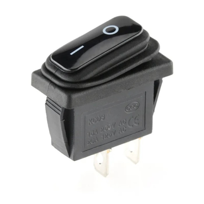 Intrerupator rectangular cu 2 pozitii, waterproof pentru utilaje, off-road, atv, ssv, quad, scuter, motocicleta
