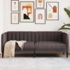 VidaXL Canapea, 2 locuri, maro &icirc;nchis, material textil