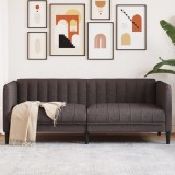 Canapea, 2 locuri, maro &icirc;nchis, material textil