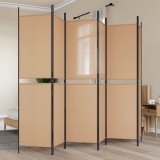 vidaXL Paravan cu 6 panouri Bej 300 x 200 cm Țesătură 42039222