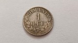 Romania -1 Leu 1876-Replica dupa moneda 1 Leu 1876