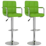 Cumpara ieftin Scaune de bar, 2 buc., verde, piele ecologica
