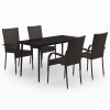 Set de servit masa pentru gradina, 5 piese, maro si negru