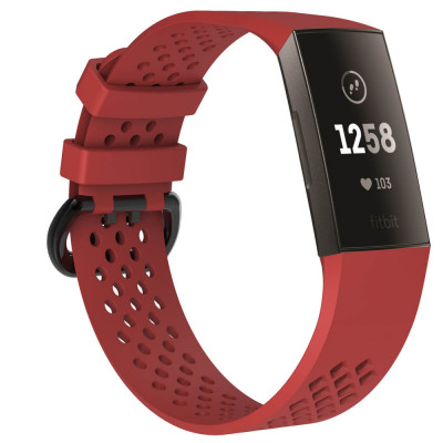 Curea Bratara sport Edman pentru Fitbit Charge 3 / 4, marimea L, Rosu foto