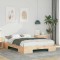 vidaXL Cadru de pat de podea Maro 140 x 190 cm Lemn masiv de pin