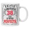 Cana alba personalizata &quot;editie limitata - perfecta&quot;, 38 ani, INOVATIX&reg;️. 330ml