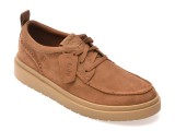 Mocasini CLARKS maro, POLDEN MOC, din piele intoarsa