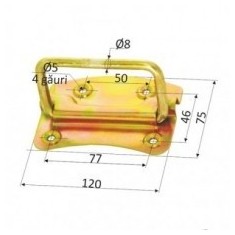 Maner Mobil Aplicat Cu Suport Drept 75X120Mm / 50Mm 3034-105