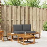 vidaXL Set de canapea 3 pcs natural Lemn de acacia solid și poliester 3366945