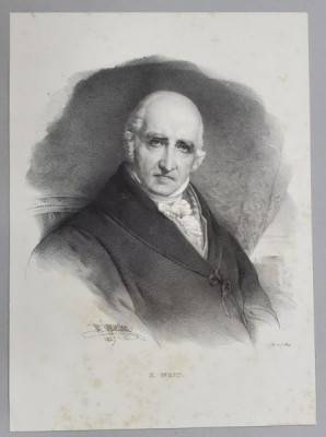 BENJAMIN WEST , PICTOR AMERICAN , LITOGRAFIE , DESEN de GREVEDON , litografiat de C. MOTTE , 1827 foto