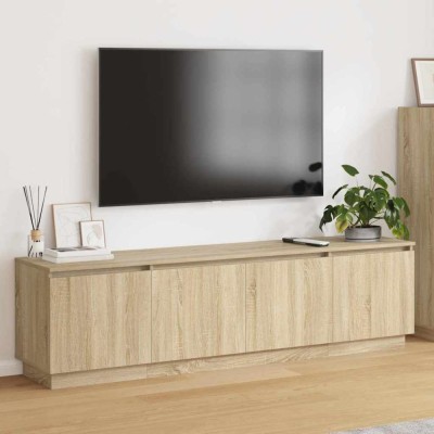 vidaXL Dulap TV cu LED Stejar sonoma 180 x 38 x 49 cm Lemn compozit foto