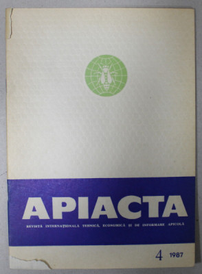 APIACTA , REVISTA INTERNATIONALA TEHNICA , ECONOMICA SI DE INFORMARE APICOLA , NR. 4 , 1987 foto