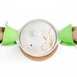 Set 2 Mănuși Bucătărie Silicon Verde, 8.5x11 cm - Protecție Termică Cuptor, Grill, BBQ