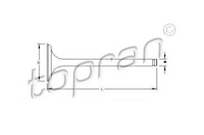 Supapa evacuare OPEL ASTRA F Hatchback (53, 54, 58, 59) (1991 - 1998) TOPRAN 201 247 foto