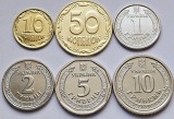 Set 6 monede 10,50 kopiok, 1,2,5,10 Hryven 2020-2023 Ucraina, unc, Europa