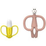 Matchstick Monkey Banana Soother &amp; Monkey Teether set cadou pentru copii 1 buc