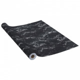 Folie de mobilier autoadezivă, negru piatră, 500x90 cm, PVC