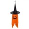 Felinar Suspendabil Halloween, Model Fantomă Dovleac, LED Alb Cald, Portocaliu, Negru, 38x100cm