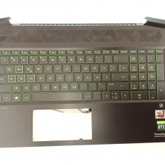 Carcasa superioara cu tastatura palmrest Laptop, HP, Pavilion Gaming 15-EC, TPN-Q229, taste verzi
