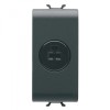 Priza audio si video 1M Gewiss Chorus negru GW12454