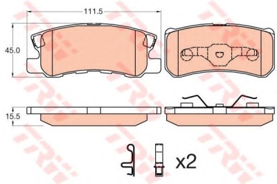 Set placute frana,frana disc MITSUBISHI GRANDIS (NA) (2003 - 2016) TRW GDB3595 foto